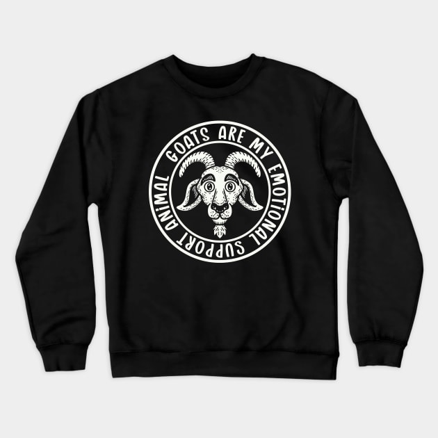 Emotional Support Goat (mono) Crewneck Sweatshirt by nickbeta